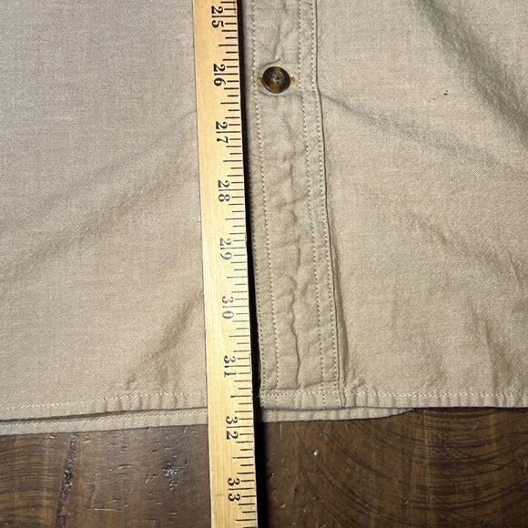 Carhartt button down short sleeve Relaxed Fit Size 2XL Beige Tan Pockets - Picture 5 of 5